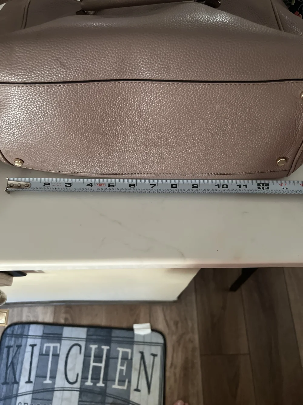 Kate Spade Taupe Leather Satchel Handbag With Crossbody Strap